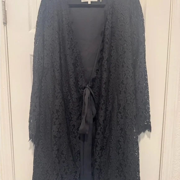Diane Von Furstenberg Black Lace Wrap dress - Picture 2 of 4